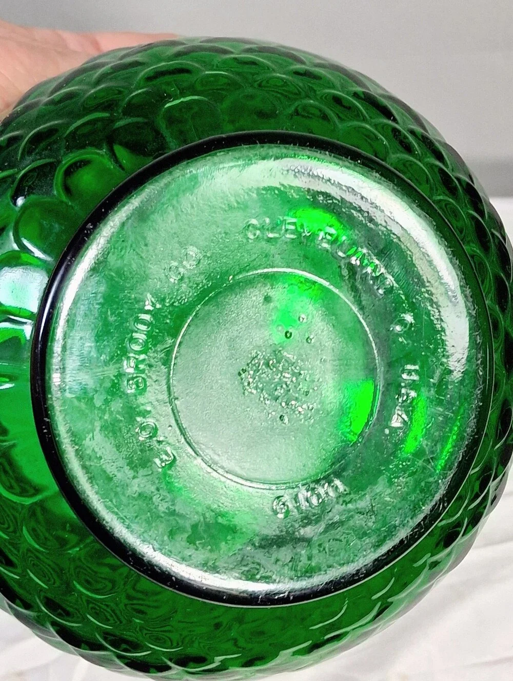 E.O. Brody Vintage 60's & 70''s Emerald Green Fish Scale Pattern Bowl/Planter